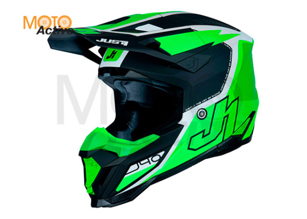 Шлем кроссовый JUST1 J40 FLASH (желтый/белый матовый)